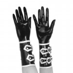 gloves - black with white trim