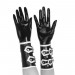 gloves - black with white trim